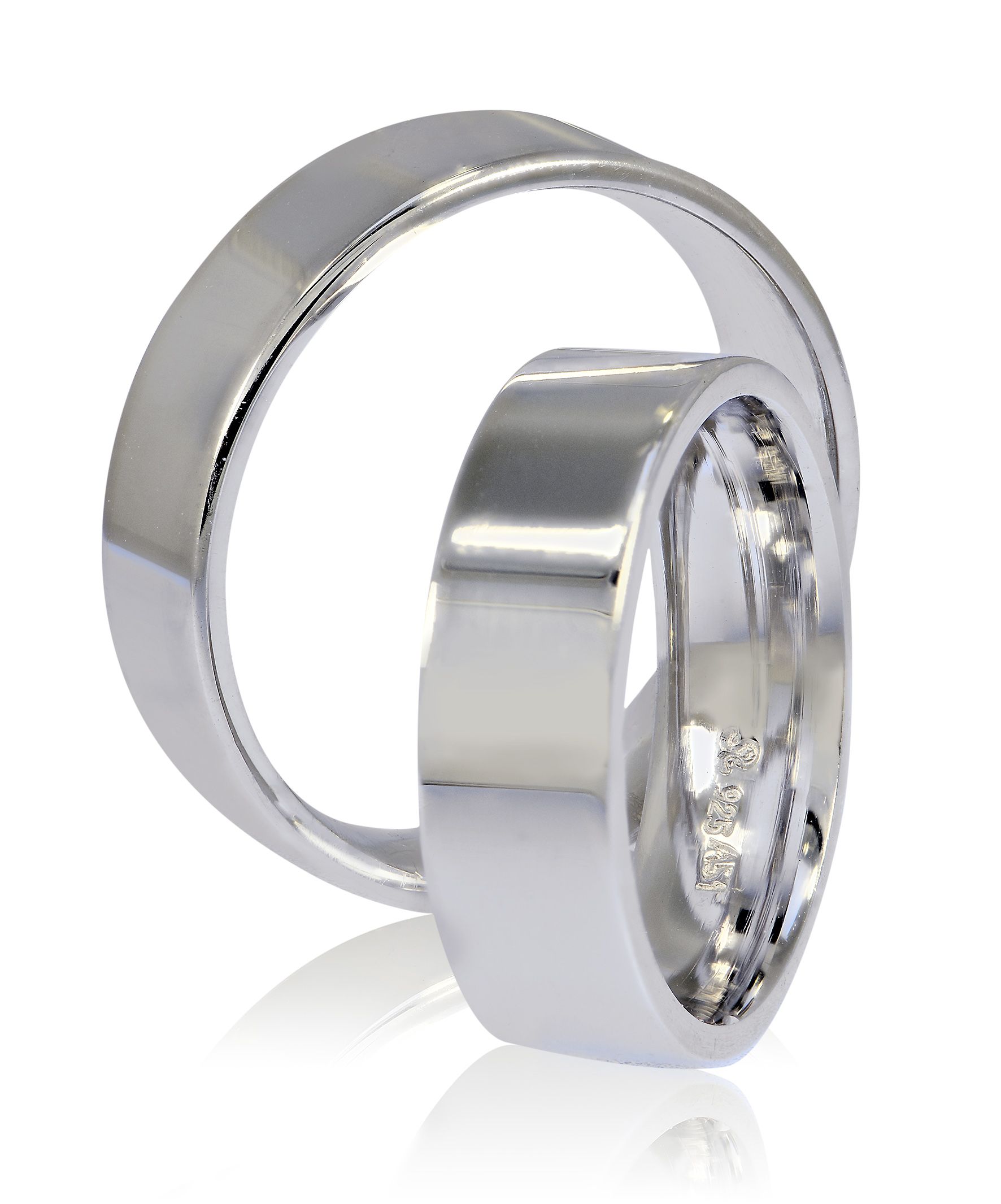 White gold wedding rings 6mm (code SS6)
